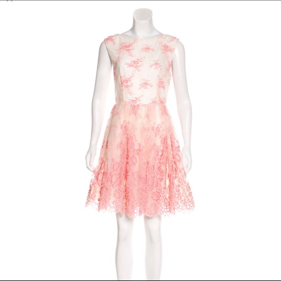 Alice + Olivia dress with semi-sheer lace trim